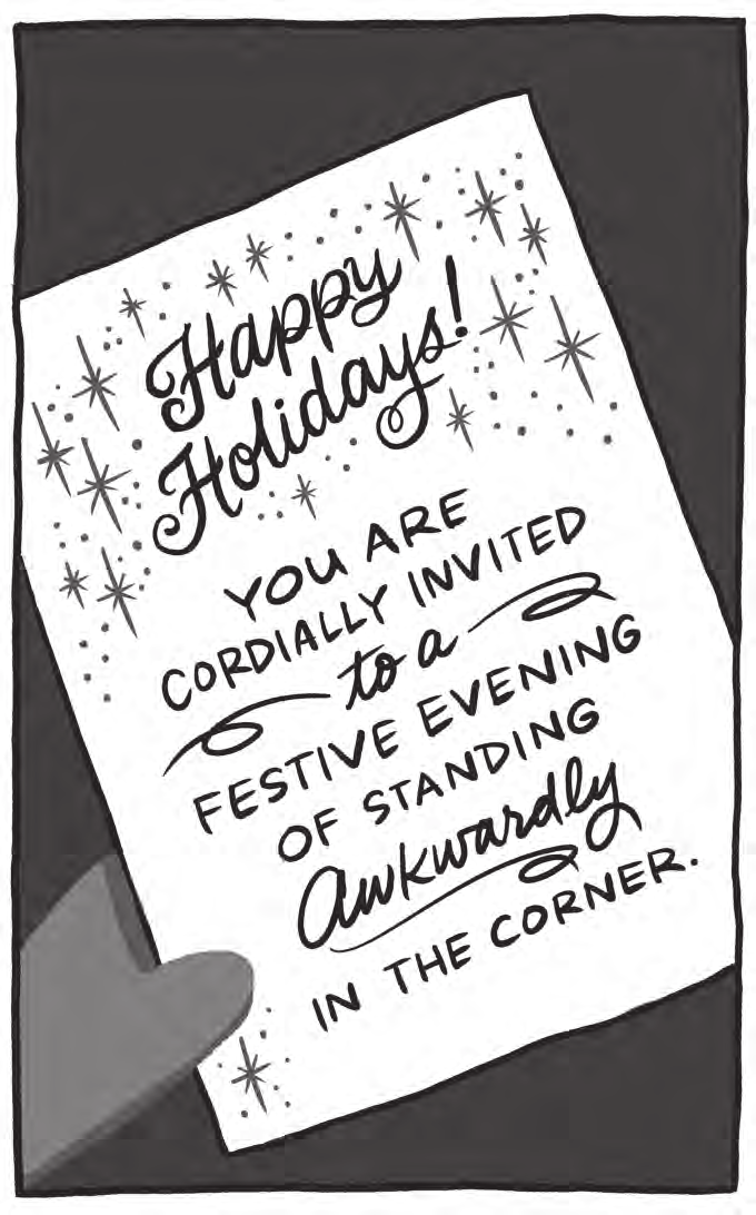 Illustration from the Weddings, Holidays, and Other Depressing Events chapter of Time Anxiety, by Emily McDowell
